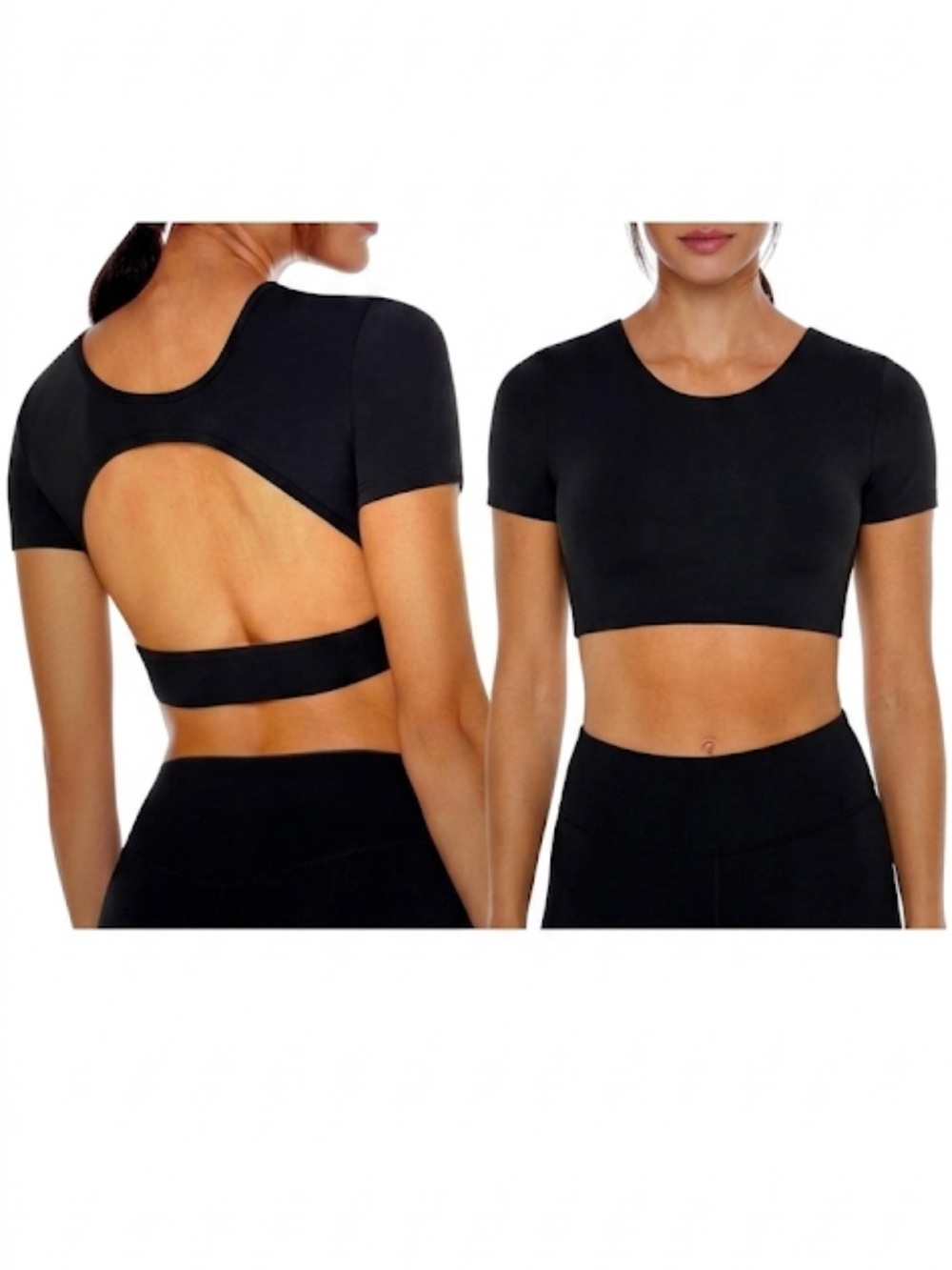 Open Back Workout Yoga Mild Support with Bra Crop Top Size: Large